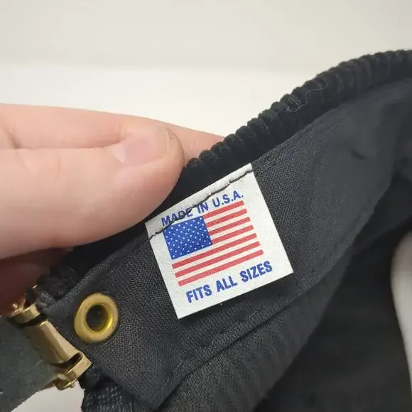 Coors Rodeo Slideback Hat Black One Size Solid Leather Strap Corduroy - Picture 8 of 8